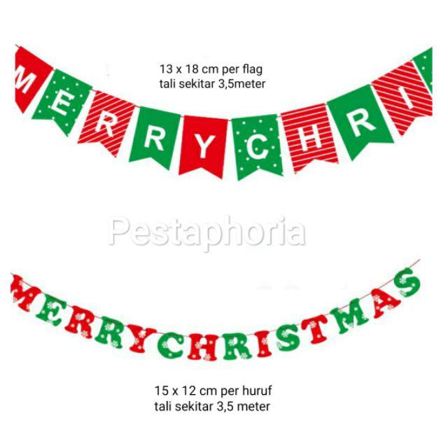 Bunting Flags / Banner Merry Christmas / Natal