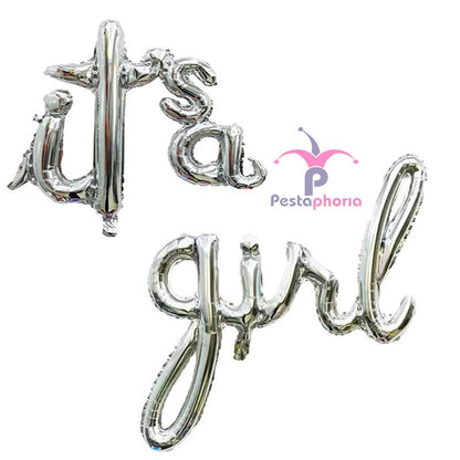 Balon Foil Huruf Latin kecil its a boy / its a girl