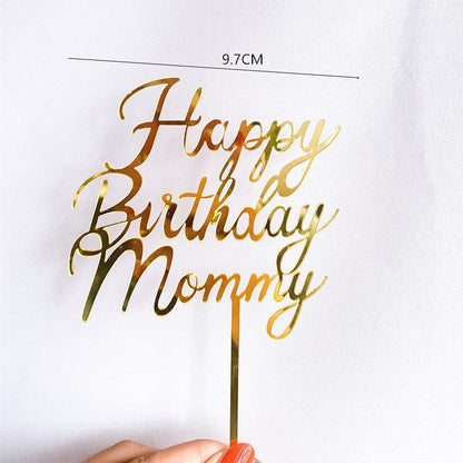 Cake Topper Acrylic HBD / Topper Kue Akrilik Happy Birthday Hello