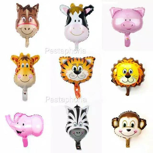 Balon Foil Kepala Hewan Mini