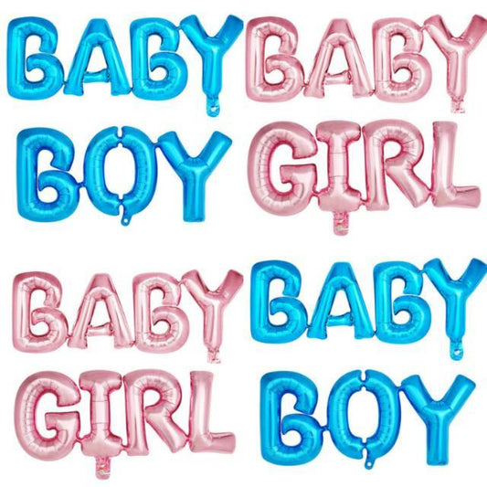 Balon Foil Tulisan Baby Boy / Baby Girl Sambung Jumbo