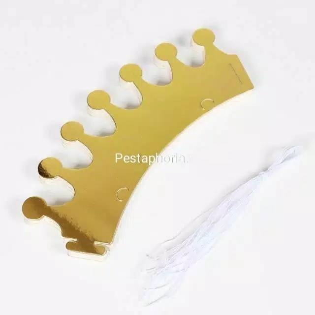 ( isi 10 pcs ) Party Hat Crown / Mahkota Metalik