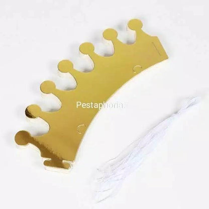 ( isi 10 pcs ) Party Hat Crown / Mahkota Metalik