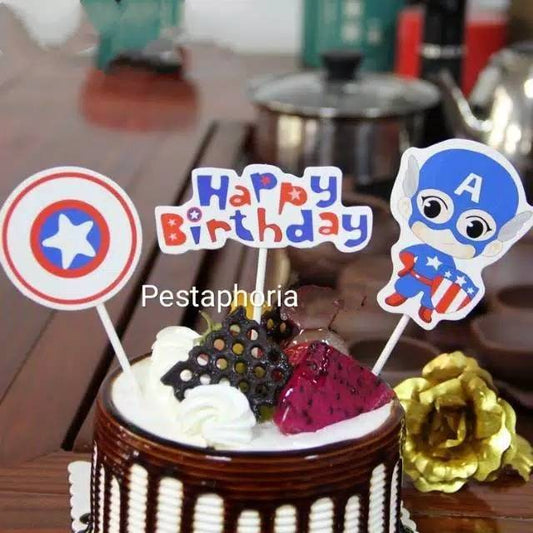 Cake Topper Happy Birthday Captain America
