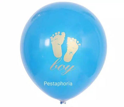 1 Set isi 10 pcs Balon Latex Baby Shower Print Kaki Bayi / Baby Foot Boy / Girl Size 10 inch