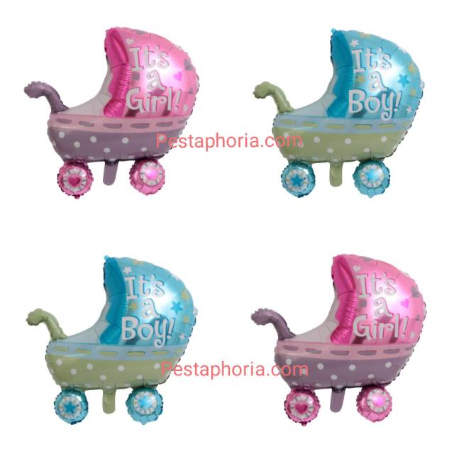 Balon Foil New Baby Stroller Jumbo Size 80 cm