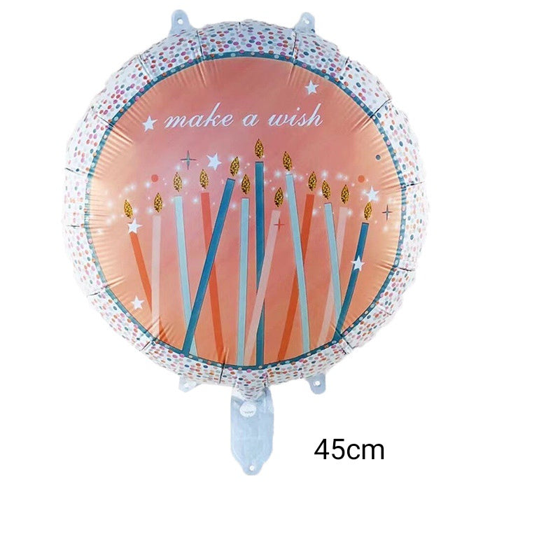 Balon Foil Happy Birthday Cake Lilin / Gift Stacker Jumbo / Bulat Make A Wish / Triple Balon Sambung