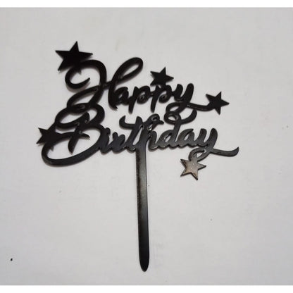 Cake Topper Acrylic / Topper Kue Akrilik Happy Birthday Sweet Seventeen Rose Gold