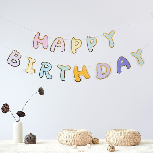 Bunting Flags / Banner Happy Birthday HBD Latin Macaron