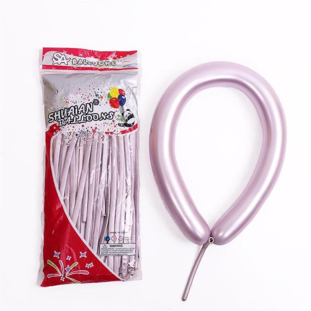 Balon Latex Twist Chrome / Balon Panjang / Pentil / Cacing Chrome