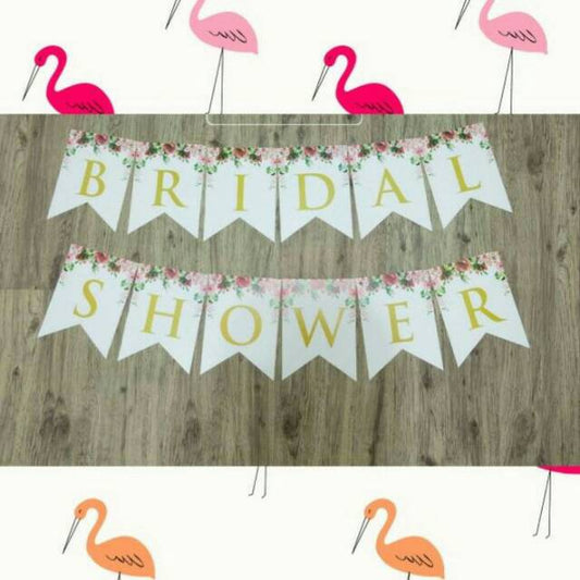 Bunting Flag / Banner Bridal Shower Motif Flower / Bunga