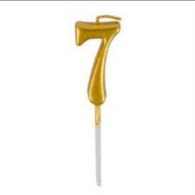 Lilin Angka Ulang Tahun Ultah / Birthday Numeric Candle / Birthday Number Candle Warna Gold Metalik