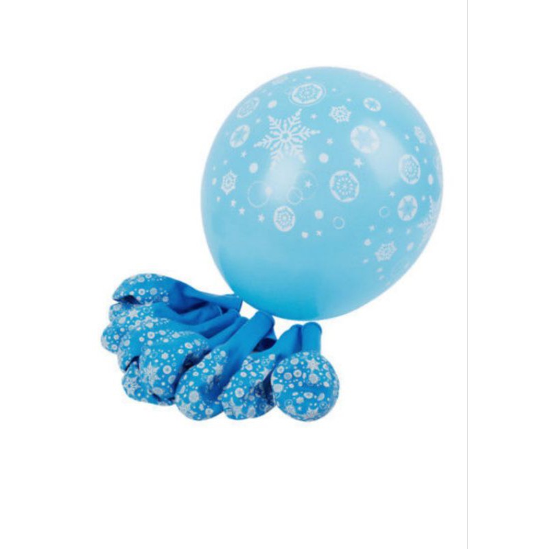 10 pcs Balon Latex Frozen Snowflake / Salju Size 12 inch