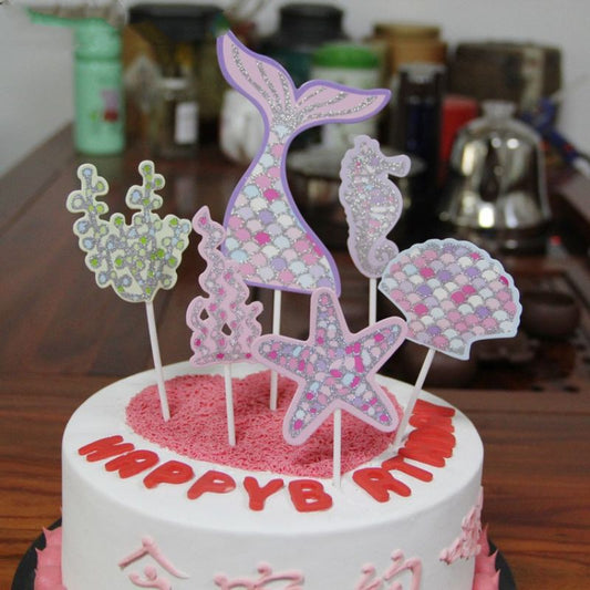 Cake Topper / Topper Kue HBD / Happy Birthday Mermaid Set