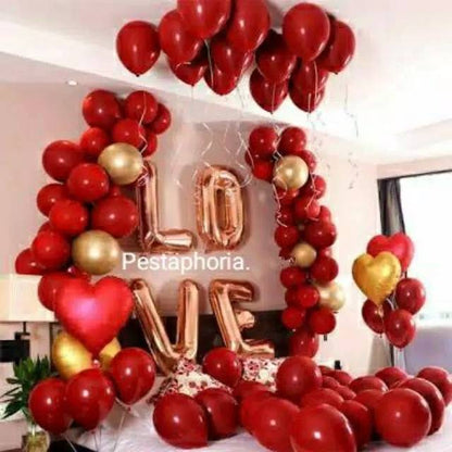 Balon Latex / Lateks Metalik 12 inch Warna Pome / Pomegranate Red
