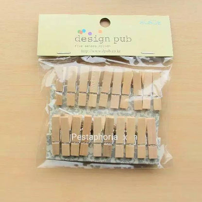 20 pcs Wooden Clip 3,5 cm +  free tali rami / Wooden Peg / Penjepit Foto Kayu / Jepitan Foto
