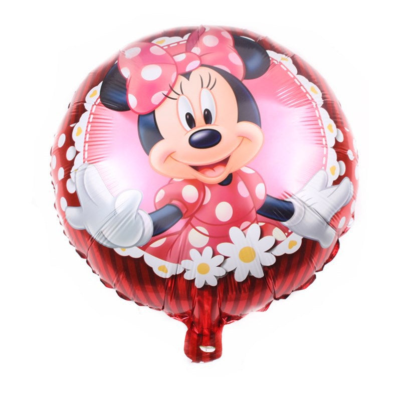 Balon Foil Bulat Love/Hati Mickey Minnie Mouse Size 45 cm