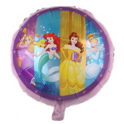Balon Foil Bulat Dsny Princess Mix Size 45 cm