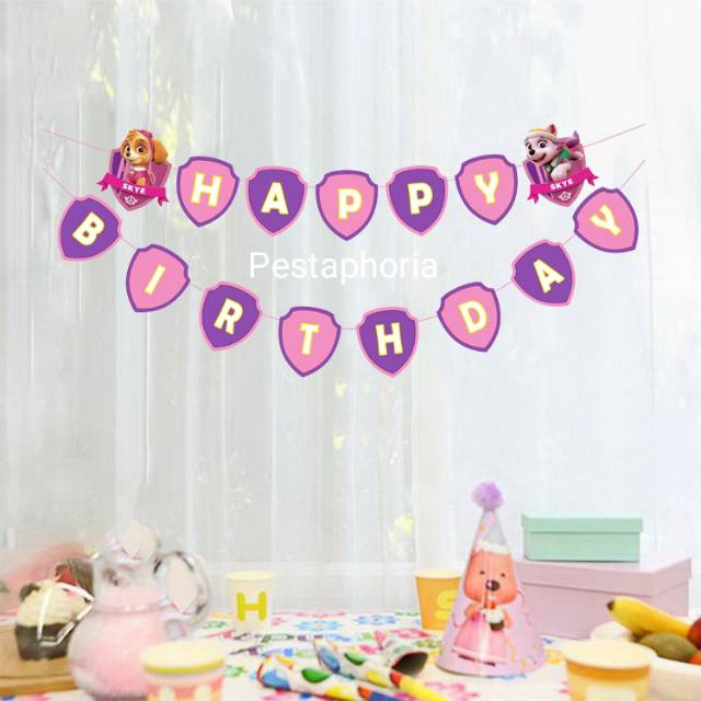 Bunting Flag / Banner Happy Birthday HBD Paw Patrol