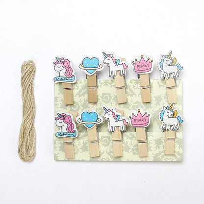 Wooden Clip Set Character / Penjepit Foto Kayu Karakter Kartun / Jepitan Kayu