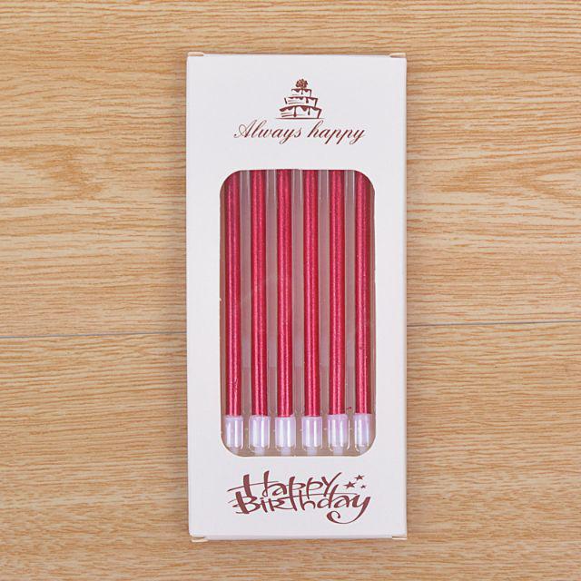 Lilin Ulang Tahun Panjang Metalik Gold / Silver / Pink / Multicolor isi 6 pcs / pack / Tall Candle