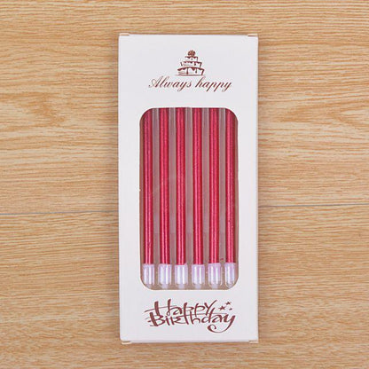 Lilin Ulang Tahun Panjang Metalik Gold / Silver / Pink / Multicolor isi 6 pcs / pack / Tall Candle
