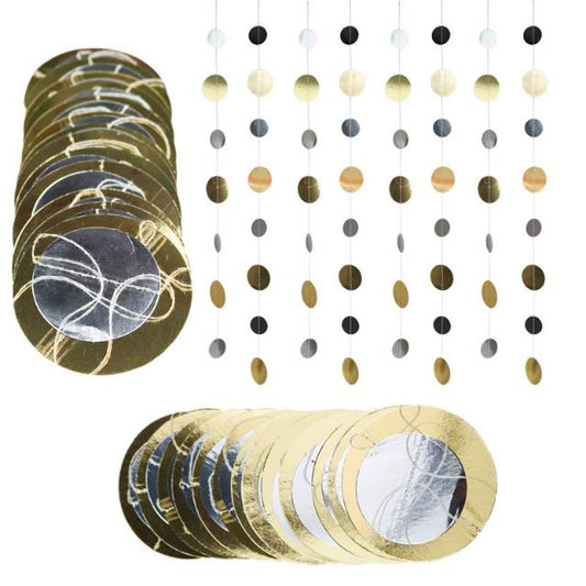 Round Party Garland Metalik 4 Meter