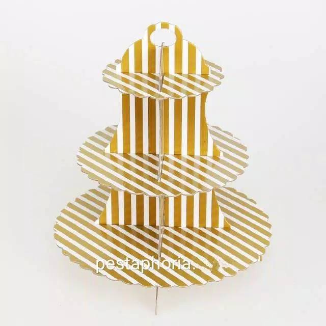 3 Tier Cupcake Stand / Cake Stand Gold & Silver