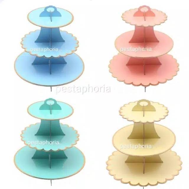 3 Tier Cupcake Stand / Cake Stand Polos List Gold