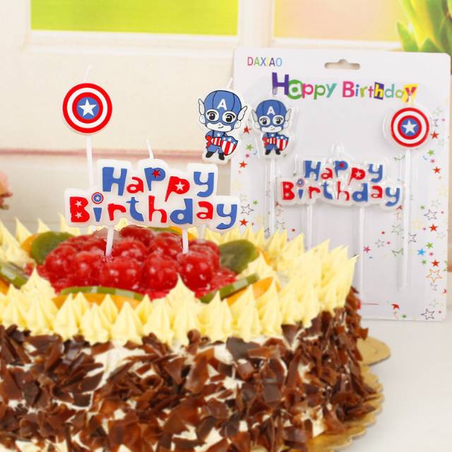 Lilin Ulang Tahun Ultah Karakter / Kartun Set Captain America