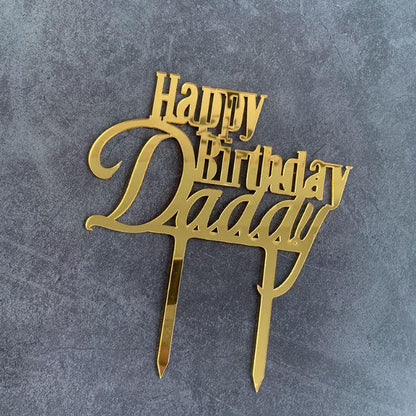 Cake Topper Acrylic / Topper Kue Akrilik Happy Birthday Sweet Seventeen Rose Gold