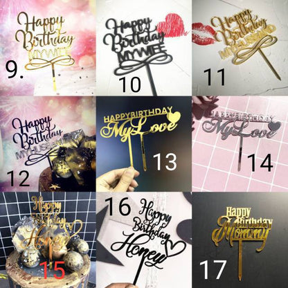 Cake Topper Acrylic / Topper Kue Akrilik Happy Valentine Day / Happy Birthday / HBD