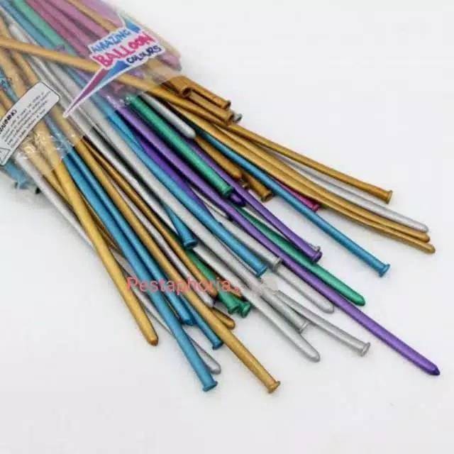 Balon Latex Twist Chrome / Balon Panjang / Pentil / Cacing Chrome