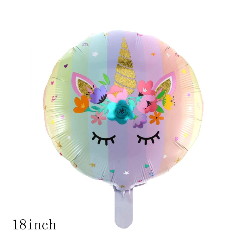 Balon Foil Bulat Unicorn Eyelash Size 45 cm
