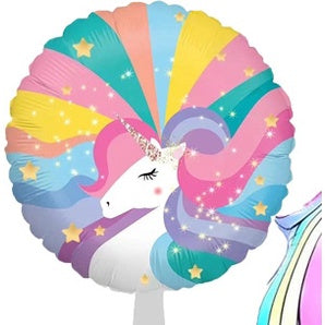 Balon Foil Sleeping Unicorn Pastel Bulat Size 45 cm