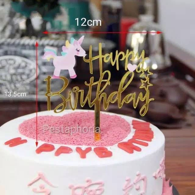 Cake Topper Acrylic / Akrilik Happy Birthday One & Unicorn/ Ariel Mermaid /Captain America / Rainbow