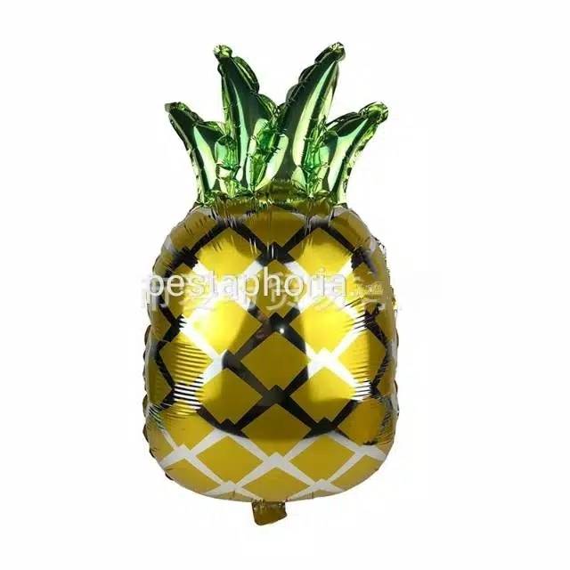 Balon Foil Pineapple Jumbo & Happy Birthday HBD Bulat Pineapple / Nanas