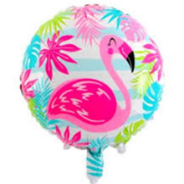 Balon Foil Flamingo Bulat Size 45 cm