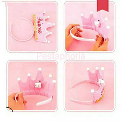 Mahkota LED/Crown LED Happy Birthday/Mahkota King/Princess