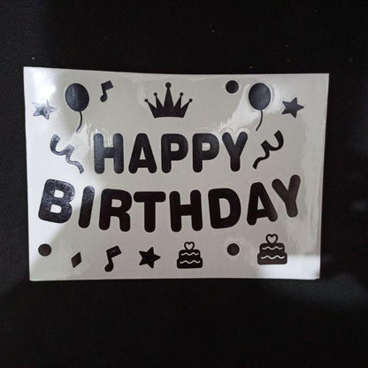 Stiker Bobo Balon PVC Ukuran 21 x 29 cm Balloon Sticker Tulisan Happy Birthday/I Love You/Graduation/Congrats