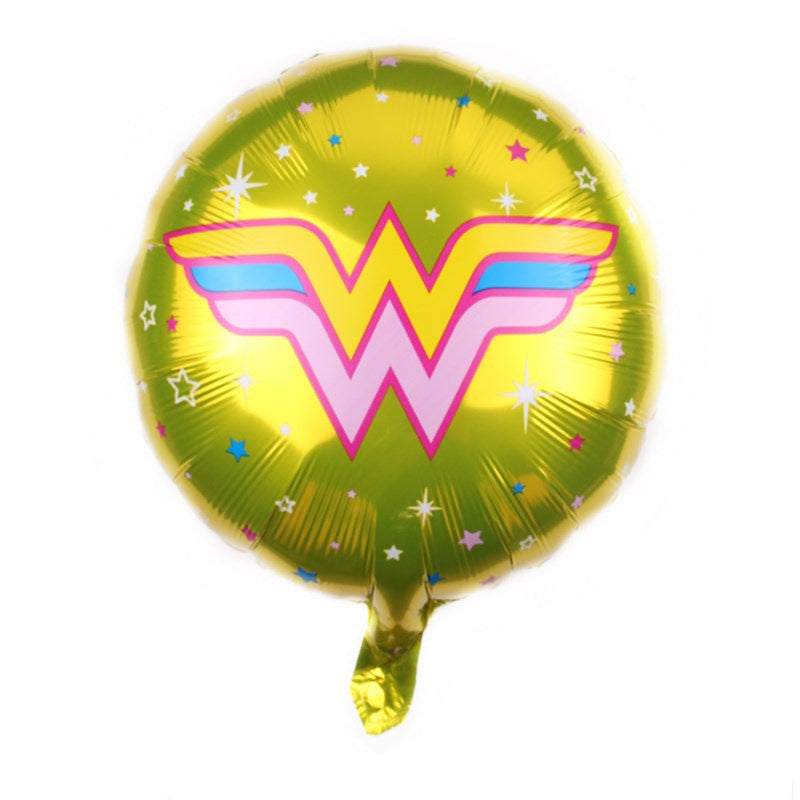 1 Set isi 2 pcs Balon Foil Wonder Woman  Bulat Size 45 cm