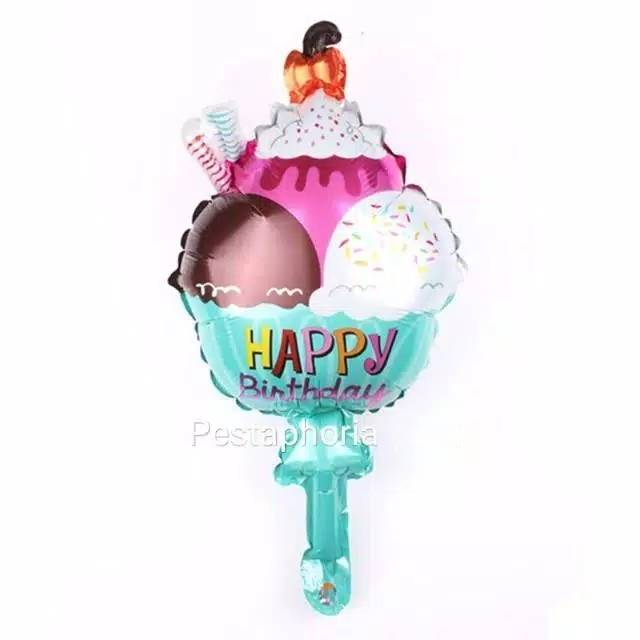 Balon Foil Donut Bite,  Hamburger,  Ice Cream Scoop Size Mini