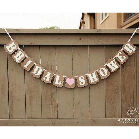 Bunting Flag / Banner Bridal Shower Warna Coklat