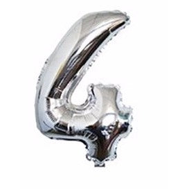Balon Foil Angka Silver Size 40 cm