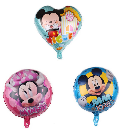 Balon Foil Bulat Love/Hati Mickey Minnie Mouse Size 45 cm
