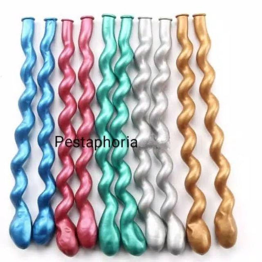 Balon Latex / Lateks Spiral Chrome / Balon Twist Chrome / Balon Ulir Chrome
