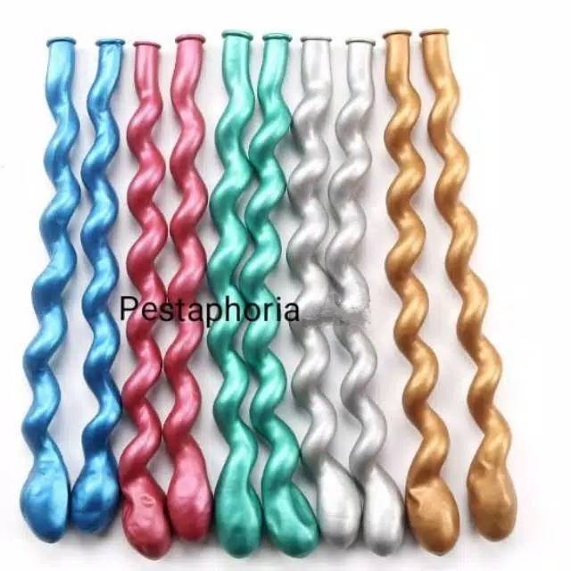 Balon Latex / Lateks Spiral Chrome / Balon Twist Chrome / Balon Ulir Chrome