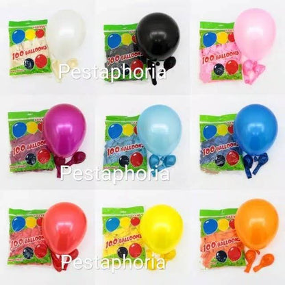 Balon Latex Metalik 12 inch Grosir isi 100 pcs / pack