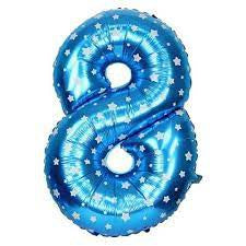 Balon Foil Angka Blue / Biru Size 40 cm