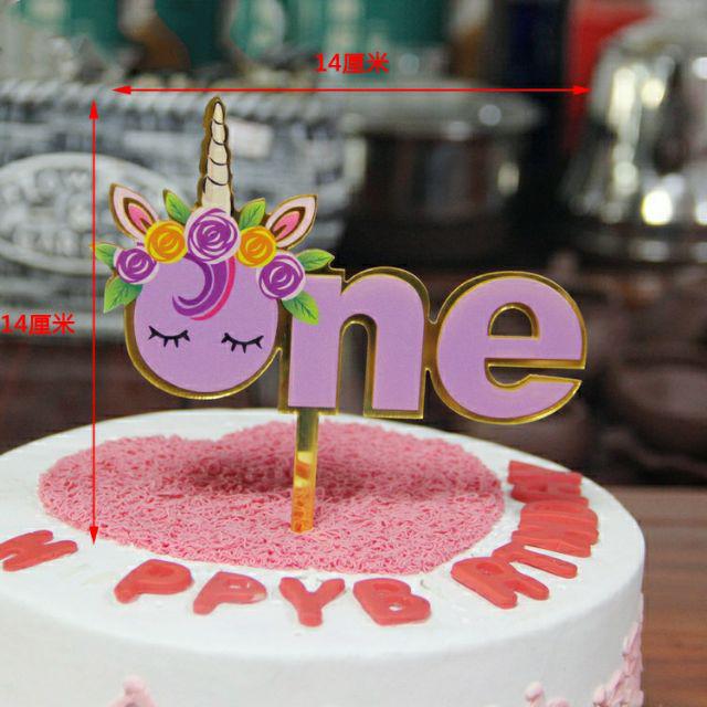 Cake Topper Acrylic / Akrilik Happy Birthday One & Unicorn/ Ariel Mermaid /Captain America / Rainbow